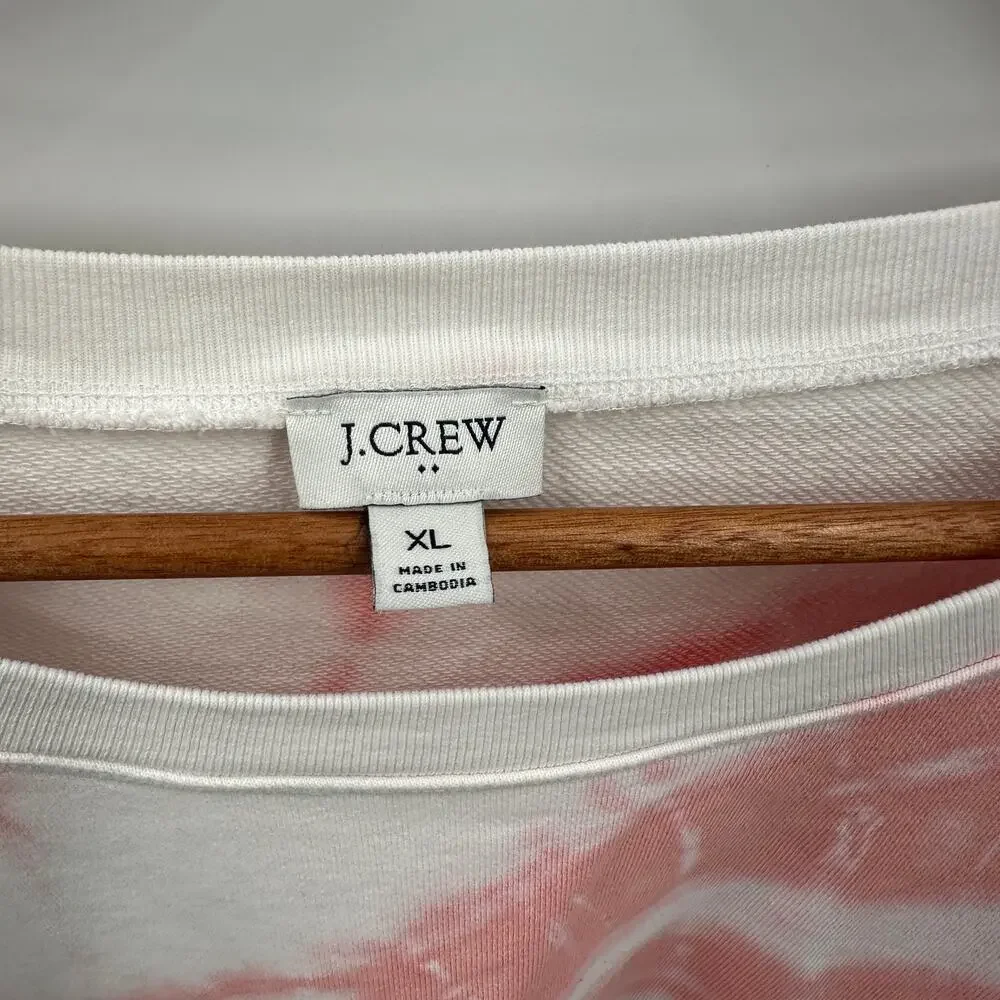 J. CREW AO918 Pink Tie-dyed Pullover Sweatshirt // XL